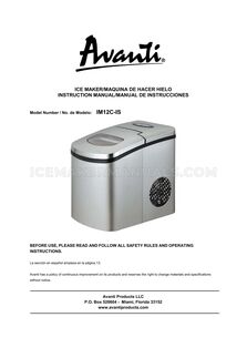 Avanti IM12CIS Manual