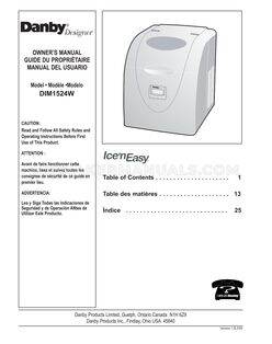Danby DIM1524W Owner's Manual