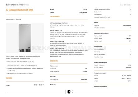 DCS RF15IL3 Spec Sheet
