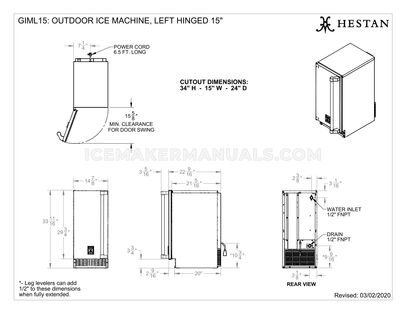 Hestan GIML15 Dimensions