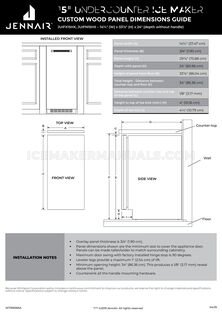 JennAir JUIFX15HX Dimension Guide