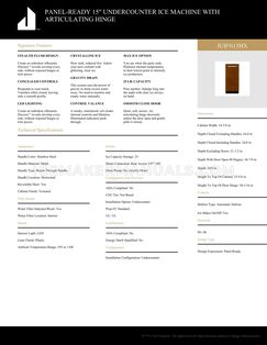 JennAir JUIFN15HX Spec Sheet
