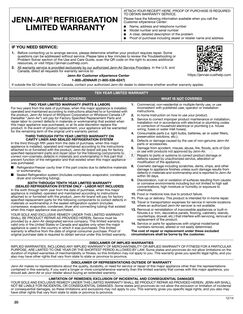 JennAir JUIFX15HX Warranty