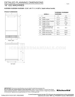 KitchenAid KUIO338HSS Dimension Guide