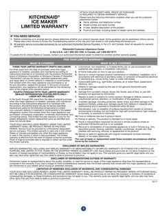KitchenAid KUID508HPS Warranty