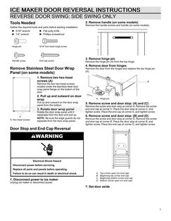 KitchenAid KUID508HPS Door Reversal Instructions