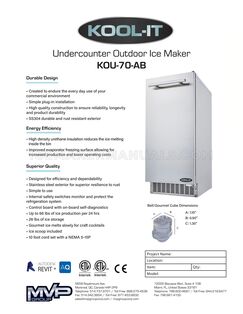 Kool-It KOU70AB Spec Sheet