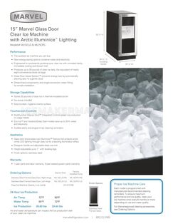 Marvel ML15CPG1LS Spec Sheet