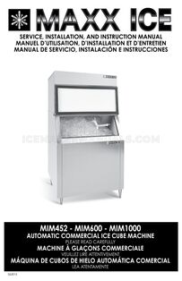 Maxx Ice MIM1000 Service, Installation, and Instruction Manual