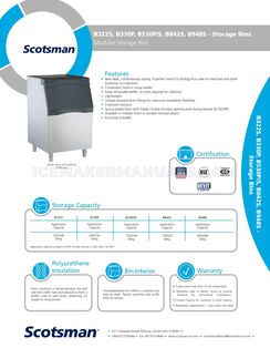 Scotsman B330P Specification Sheet