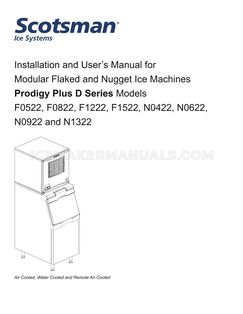 Scotsman F0822 Installation and User's Manual