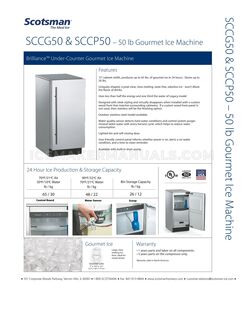 Scotsman SCCP50MB-1SS Spec Sheet