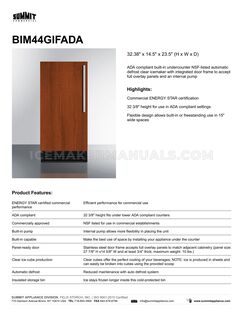 Summit BIM44GIFADA Spec Sheet