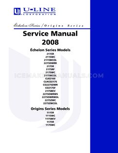 U-Line U-CLR2160B-00 Service Manual
