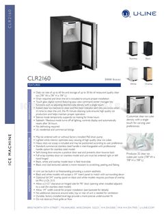 U-Line U-CLR2160B-00 Specifications Sheet