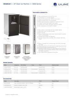 U-Line U3018CLRINT00C Spec Sheet