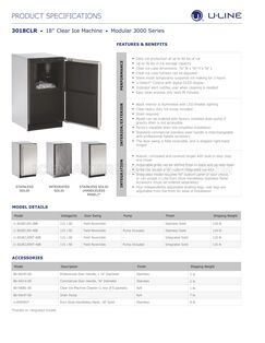 U-Line U3018CLRS40B Specifications