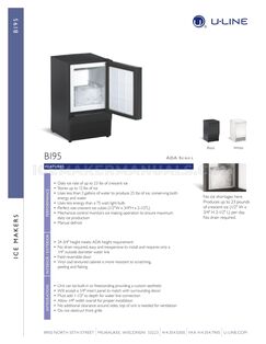 U-Line UBI95B00A Spec Sheet