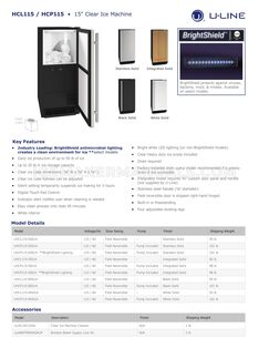 U-Line UHCL115BS01A Spec Sheet