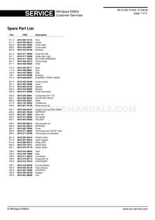Whirlpool K20 Parts Manual